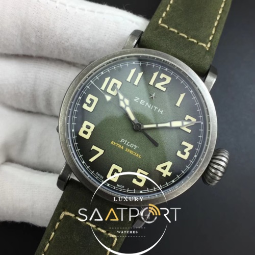 Zenith Pilot Type 20 Extra Special 40mm Aged  Asso Strap Green