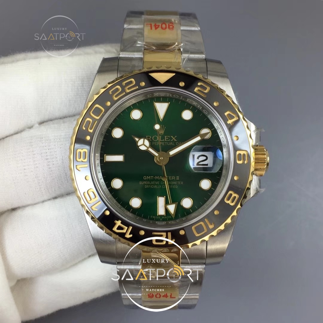 Rolex GMT Master II 116713 GM Maker 904L Steel Edition Green Dial On Bracelet 2836