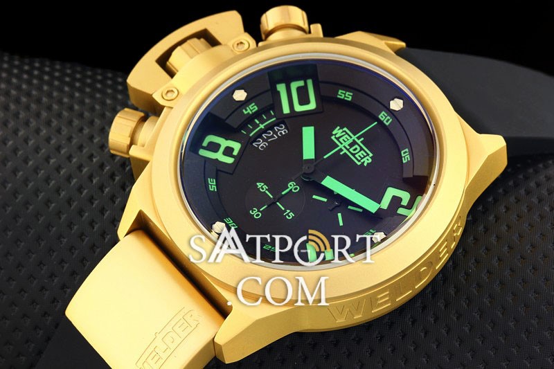 Welder K24 Gold Chronograph Green Dial