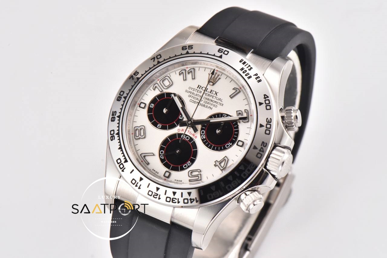 Rolex Daytona 116519 Clean Factory 40 mm Rakamlı Beyaz Kadran Super Clone ETA