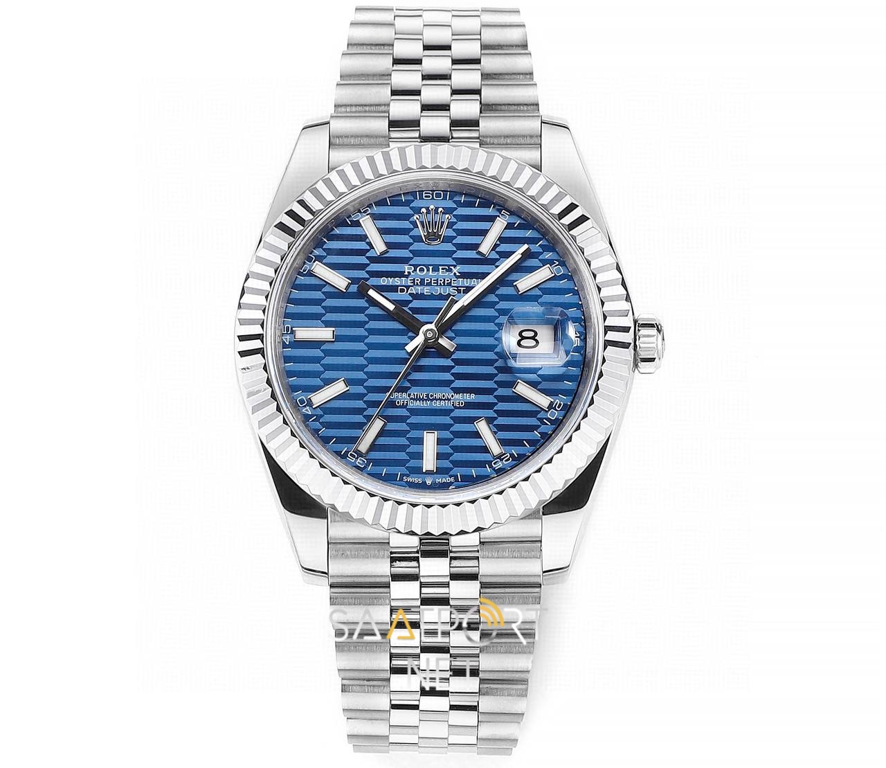 Rolex Datejust 41mm Blue Motifli 126334 Super Clone Eta