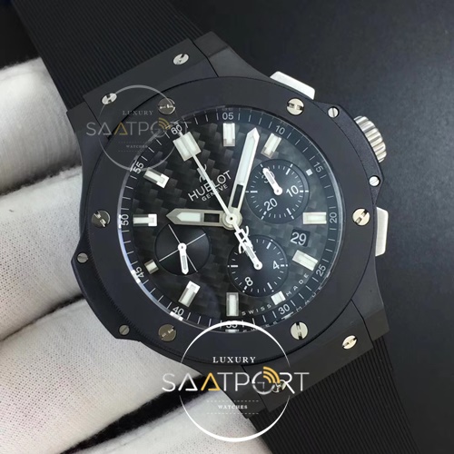 Hublot Big Bang 44mm HBBV6 Full Ceramic Evolution Black Magic on Black Rubber Strap HUB4104