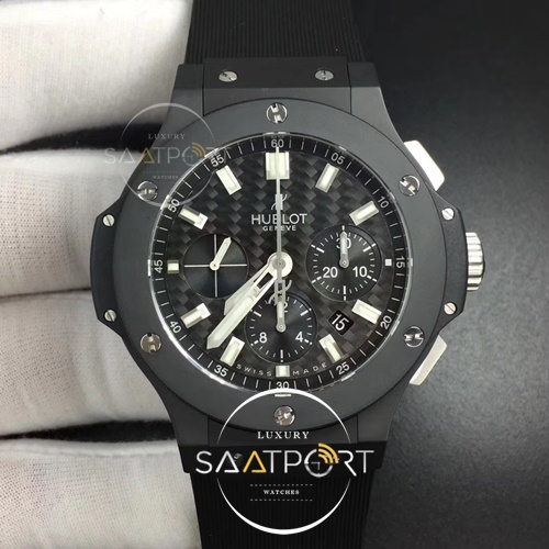 Hublot Big Bang 44mm HBBV6 Full Ceramic Evolution Black Magic on Black Rubber Strap HUB4104