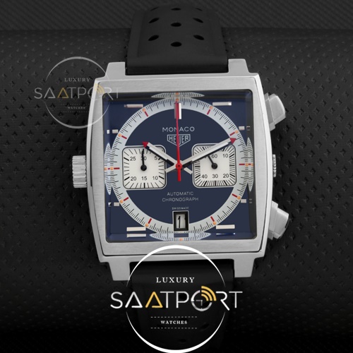 TAG Heuer Monaco CAW211D Watch with Leather Bracelet and Stainless Steel Bezel