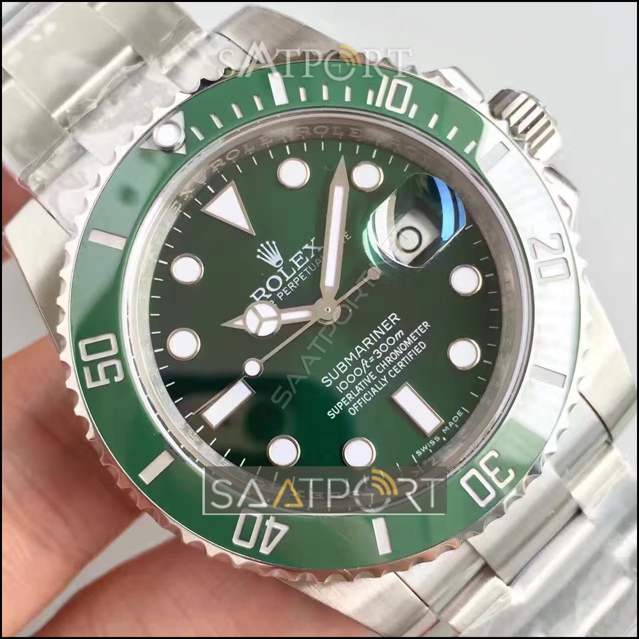 Rolex Submariner Steel Green Dial (Hulk) 116610LV 3135 ETA SAAT