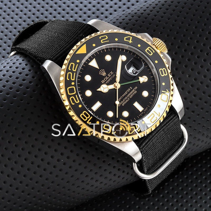 Rolex Submariner GMT Siyah Natoband Seramik Bezel