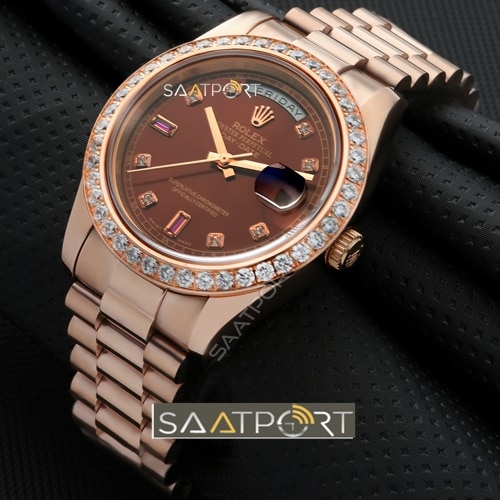 Rolex Day Date 41mm Rose Kasa Unisex Kol Saati