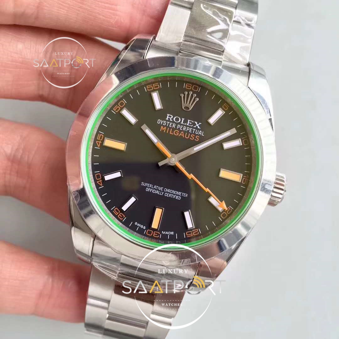 Milgauss 116400 GV ARF 1-1  Green Sapphire Black Dial SUPER CLON 3131