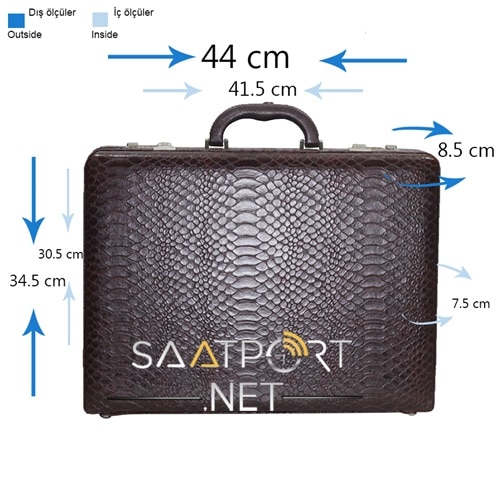 24Lü Saat Çantası Krokodil Kahverengi modeli