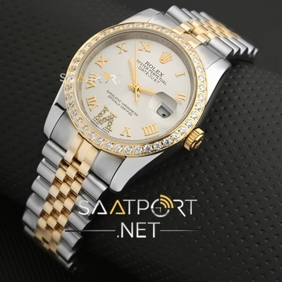 Rolex Datejust 36mm Steel Yellow Gold Baget Taşlı