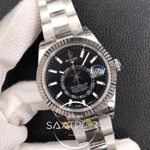 Rolex Sky-Dweller 326934 Siyah Kadran 42mm 1:1 Super Clone ETA