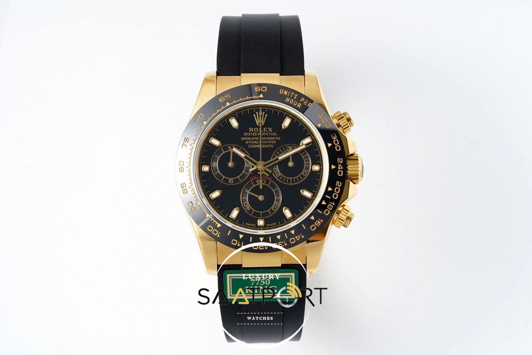 Rolex Daytona 116518 King Factory Siyah Kadran 40 mm 904L Gold Kasa Super Clone ETA