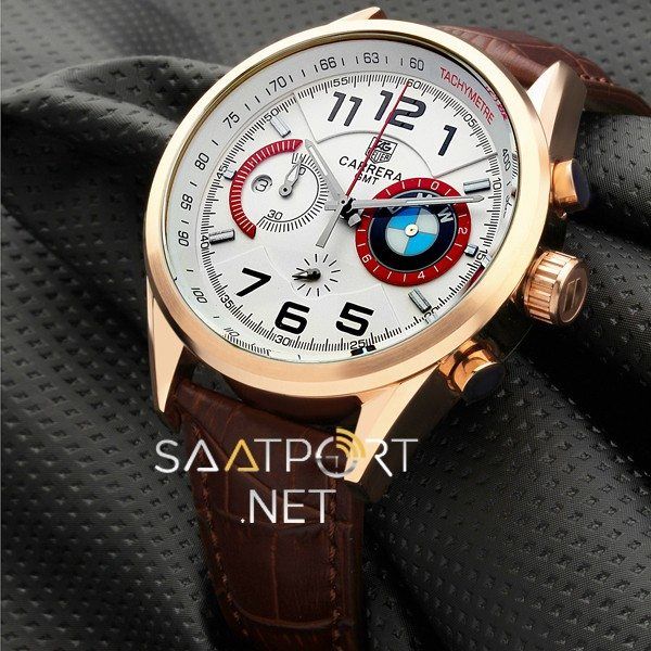 TAG Heuer BMW Power Deri Chronograph Kahverengi