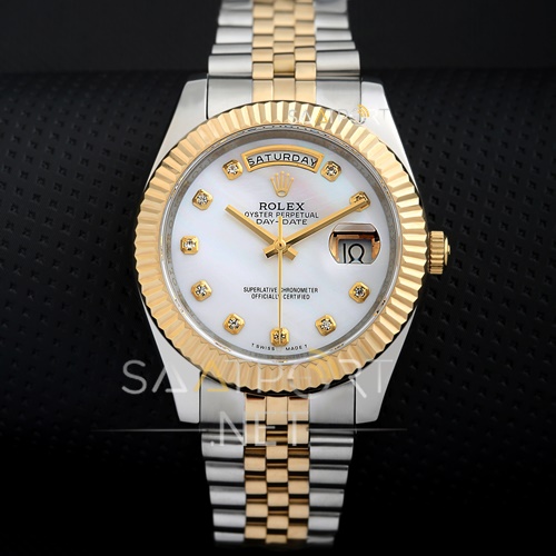 Rolex Day Date Two Tone 41mm Sedef Kadran Jübile Kordon