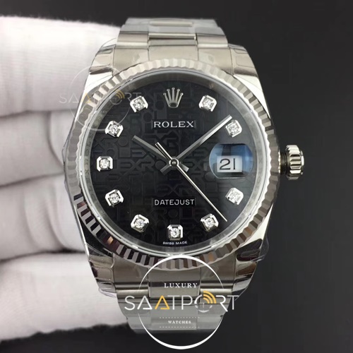 Rolex Datejust 36mm 116234 DJF Super 1-1  Diamond Black Jubilee  Oyster Bracelet SA3135 V2