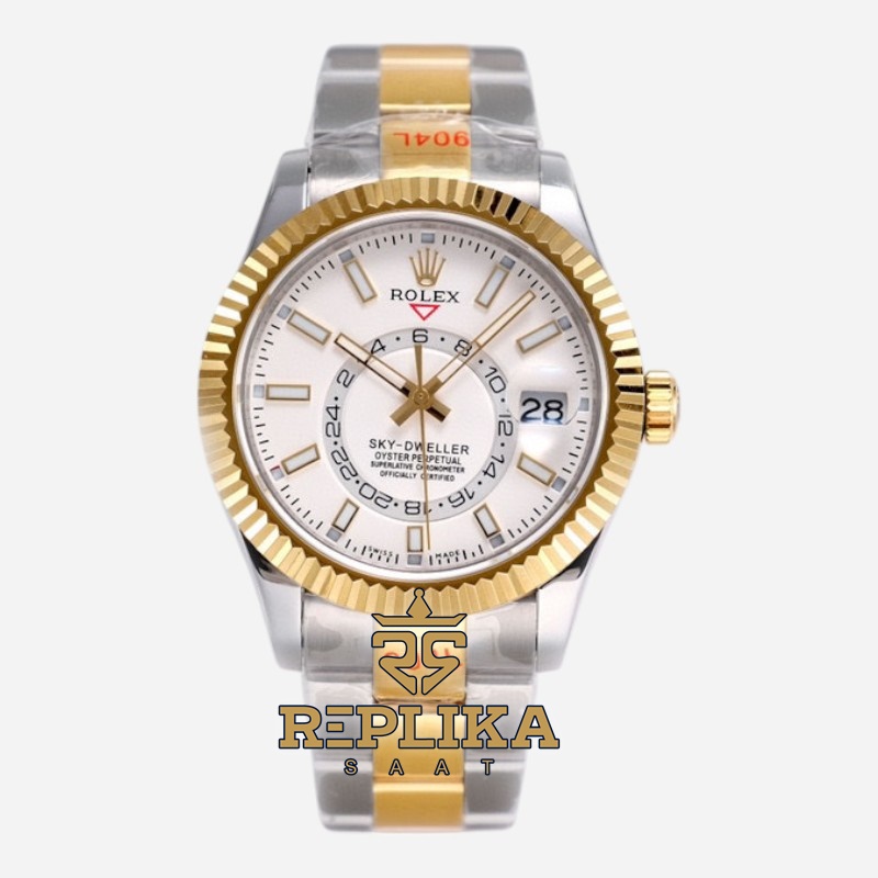 Rolex Sky-Dweller Two Tone 326933 White Dial 42mm Super Clone ETA