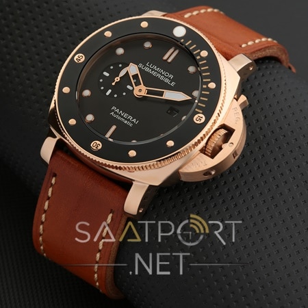 Panerai Luminor Submersible  Acciaio &amp; Oro Rosso 42mm Taba Kordon