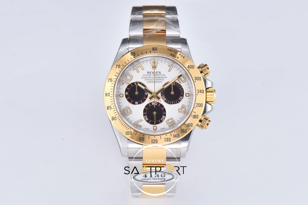 Rolex Daytona 116523 Clean Factory Rakamlı Beyaz Kadran Super Clone ETA