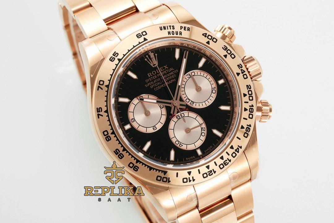Rolex Daytona 126505 Siyah Kadran Rose 904L Çelik 4131 Super Clone ETA