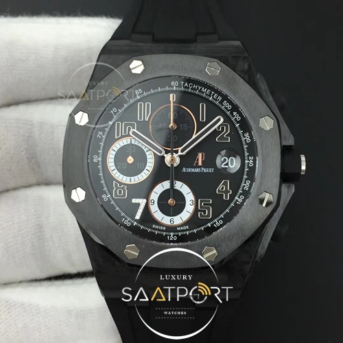 Royal Oak Offshore GINZA 7 Forged Carbon JF Best Edition on Rubber Strap A3126 V2 w Cyclops