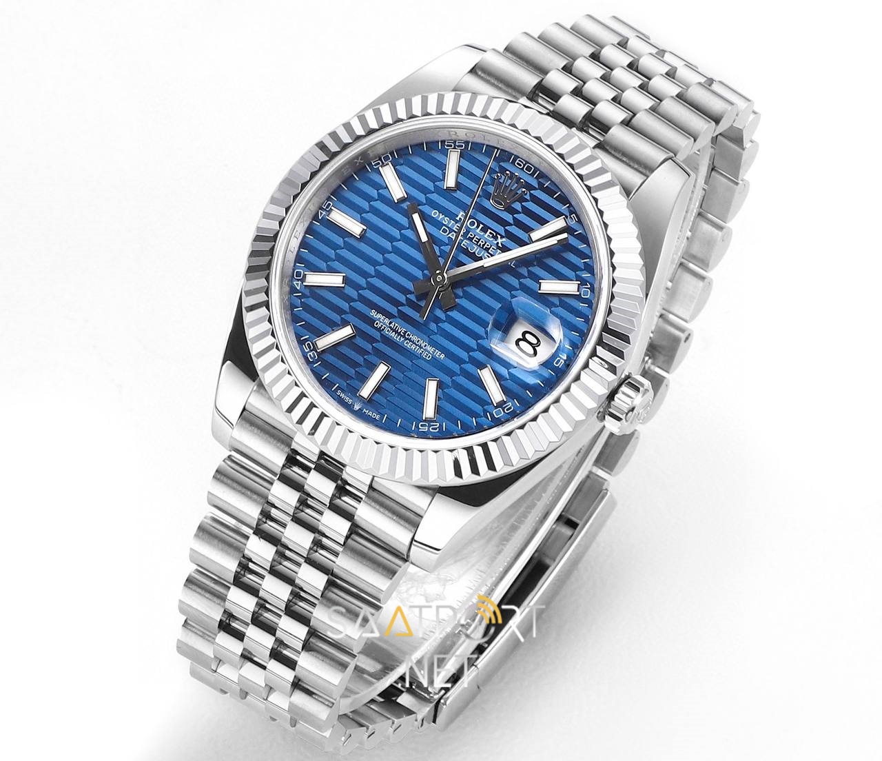 Rolex Datejust 41mm Blue Motifli 126334 Super Clone Eta