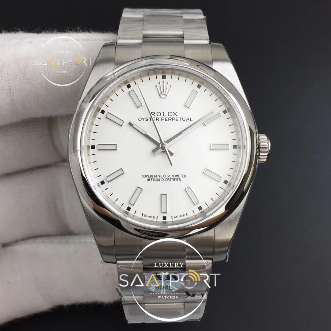 Rolex Oyster Perpetual 39mm 114300 ARF 1-1 Best Edition 904L White Dial 3132 super clon