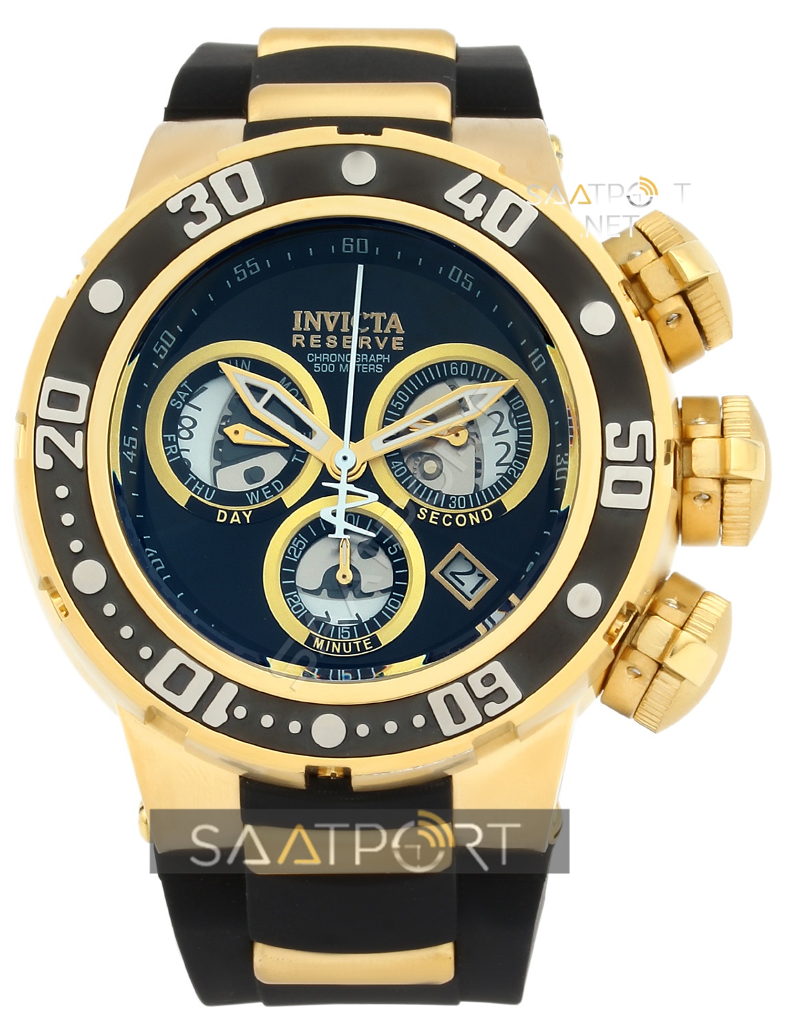 Invicta Men's Reserve Gold-Tone Polyurethane Band Steel Case