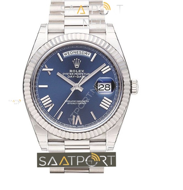 ROLEX DAY-DATE 40 BEYAZ ALTIN BLUE 228239