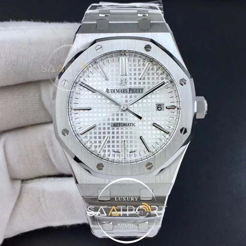 Royal Oak 41mm 15400 SS JF 1-1 Best Edition White Textured Dial on SS Bracelet A3120 V5