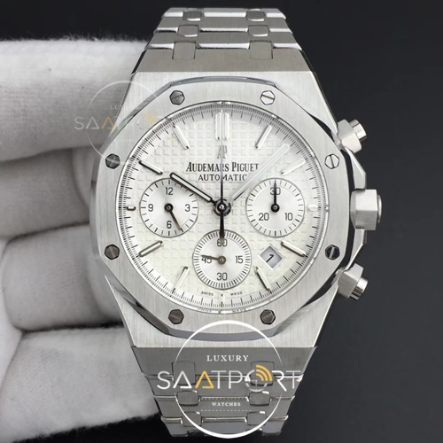 Royal Oak Chronograph SS BF Best Edition White Dial on SS Bracelet A7750