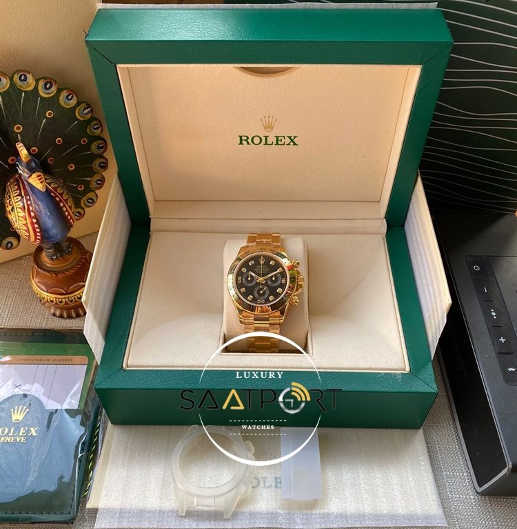 Rolex Cosmograph Daytona 116523 Taşlı Siyah Kadran Super Clone ETA