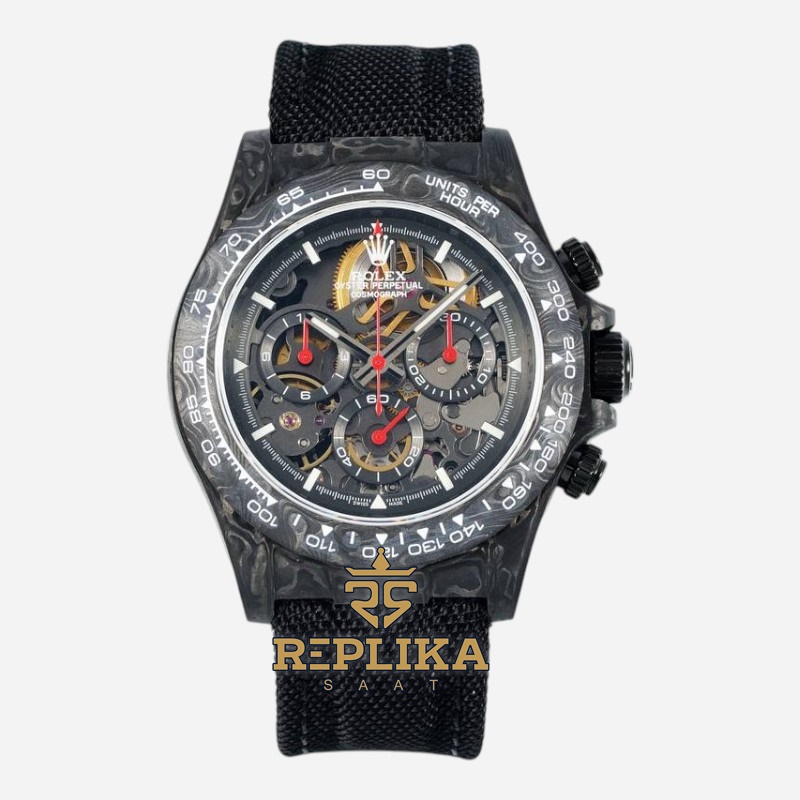 Rolex Daytona Montoya Carbon Fiber 40mm DiW Skeleton Dial Red 4130 ETA