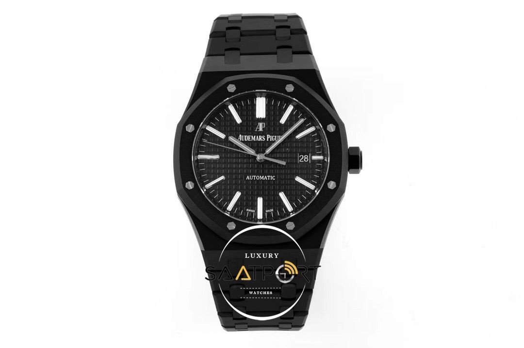 Audemars Piguet Royal Oak 15400ST Black Dial in DLC ETA