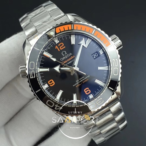 Omega Planet Ocean 43.5mm Best Edition Black Orange Bezel Black Dial on SS Bracelet A8900