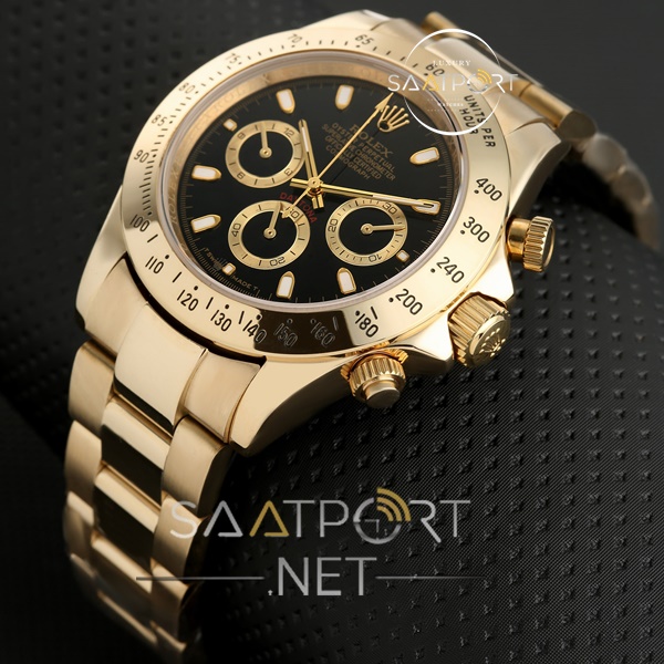 Rolex Daytona Blue Cosmograph Gold kasa siyah kadran