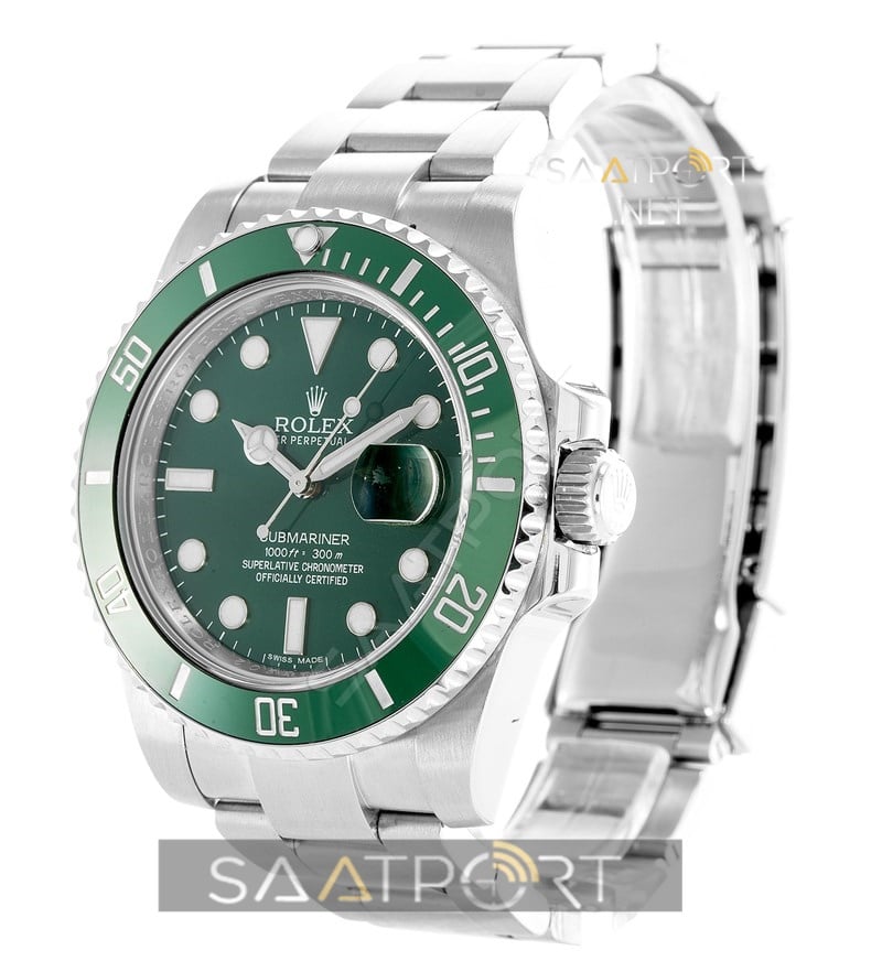 Rolex SUBMARINER HULK Stainless Steel Green Ceramic Swiss Eta Saat 3135 Noob Factory