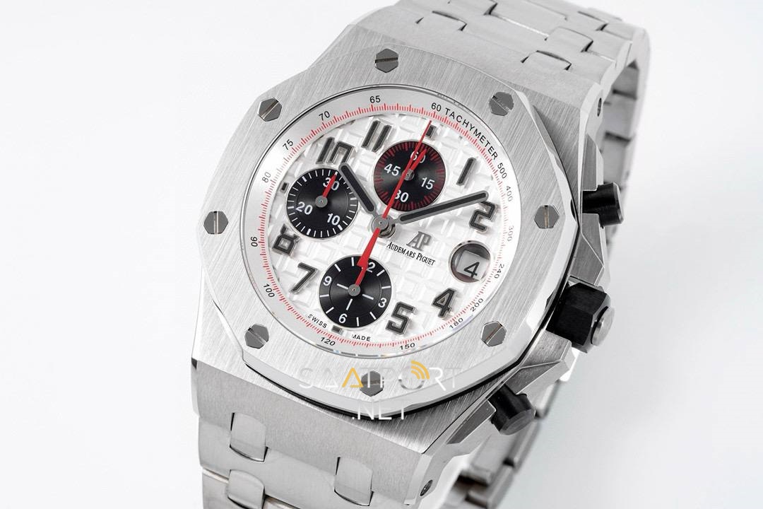 Audemars Piguet White Dial Silver Chronograph 44mm Eta Saat