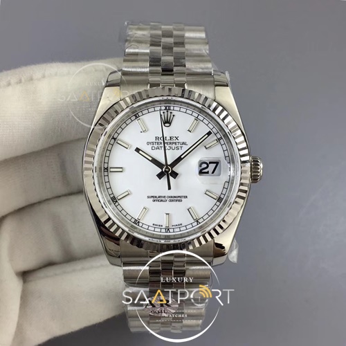 Rolex DateJust 36 mm ARF 1-1 Best Edition 904L Steel White Dial on Jubilee Bracelet SH3135 V2