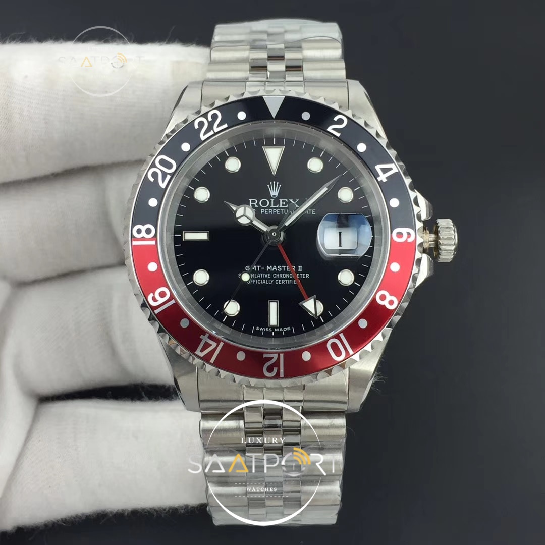 GMT-Master II BlackRed SS BP Maker Black Dial on Jubilee Bracelet 2836 ETA