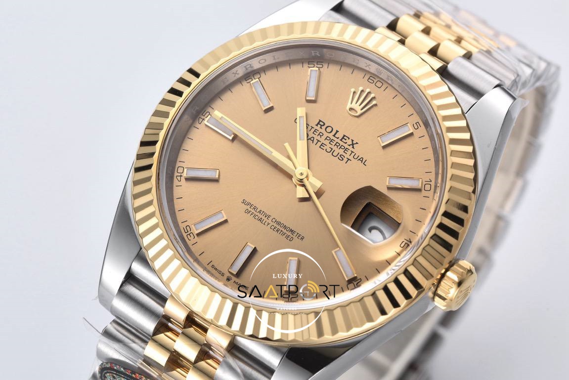 Rolex Datejust 41mm Gold Dial 126333 Super Clone Eta