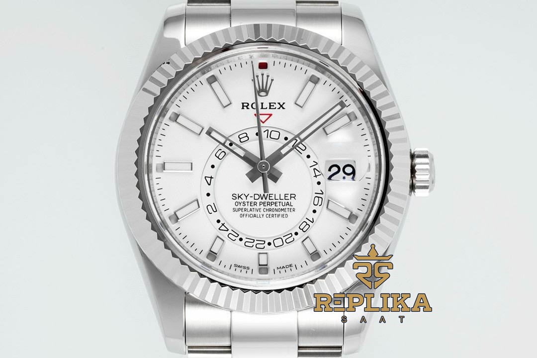 Rolex Sky Dweller 336934 Beyaz Kadran 904L Oyster 9002 Super Clone ETA