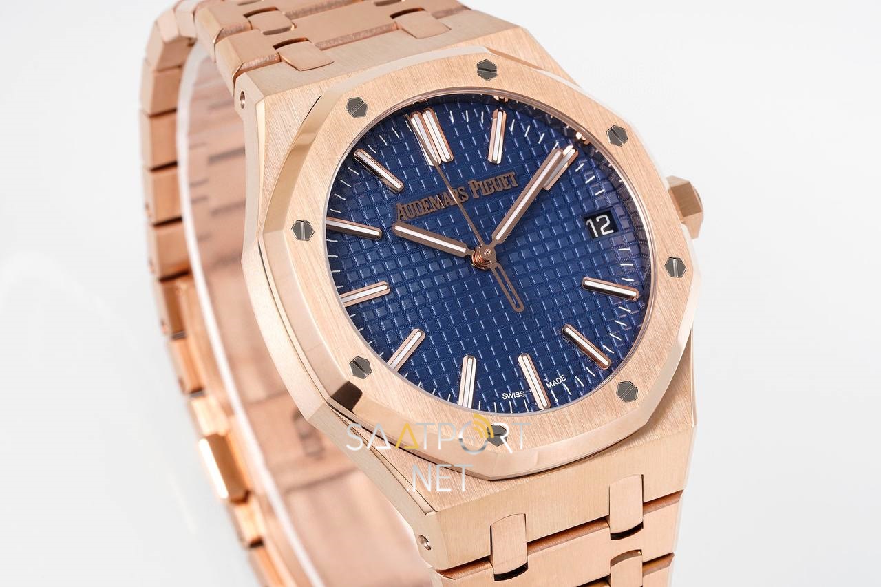 Audemars Piguet 15500 Rose Gold Mavi Kadran Super Clone Eta