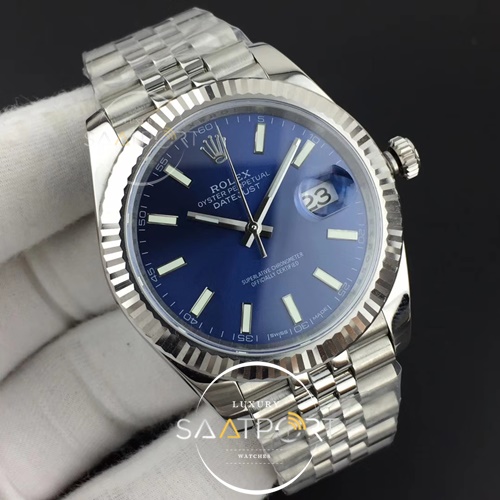 Rolex 126334 DateJust 41mm Blue Dial Stick Markers on Jubilee Bracelet 3235 Clone ETA