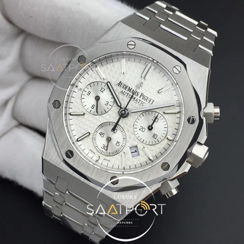 Royal Oak Chronograph SS BF Best Edition White Dial on SS Bracelet A7750