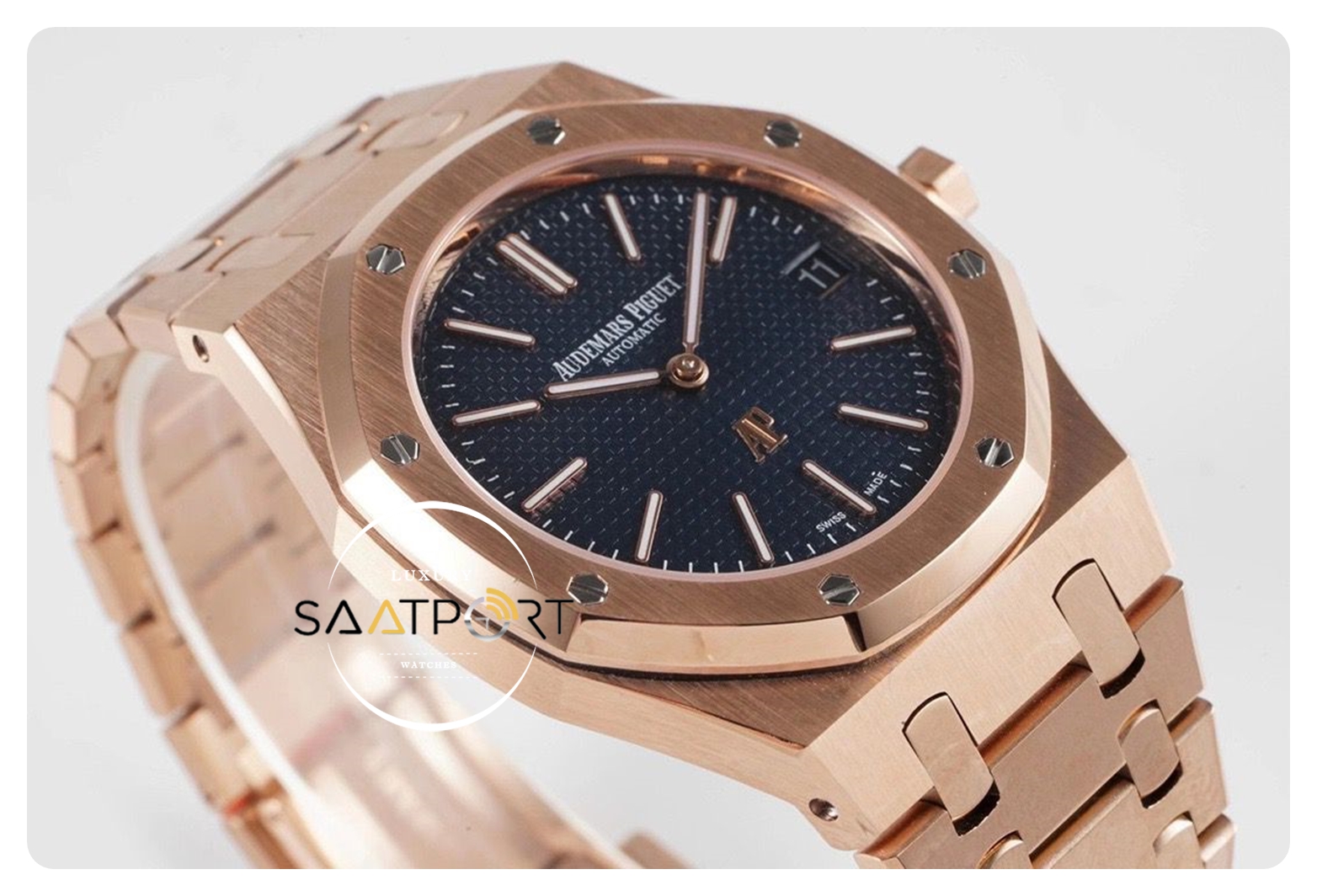 Audemars Piguet 18K Pembe Altın 15202 Royal Oak Ultra Thin ZF Factory Super Clone ETA