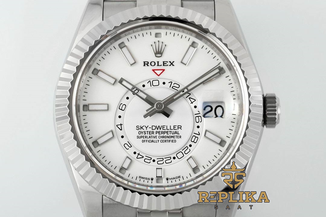 Rolex Sky Dweller 336934 Beyaz Kadran 904L Jubilee 9002 Super Clone ETA