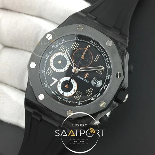 Royal Oak Offshore GINZA 7 Forged Carbon JF Best Edition on Rubber Strap A3126 V2 w Cyclops