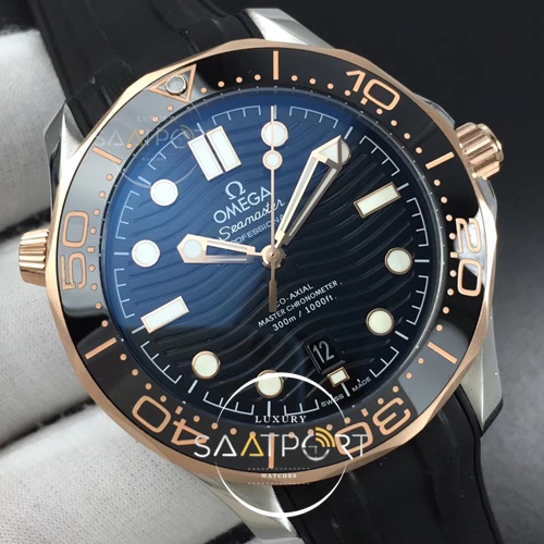 Omega eta saat 42 mm 2018 Seamaster Diver 300M OMF Best Edition Black Ceramic Black Dial on Black Rubber Strap A8800