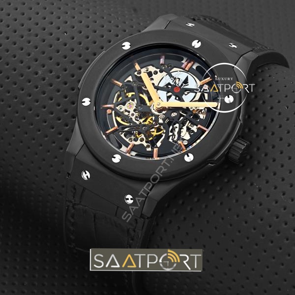 Hublot türbülonlu saat pvd kaplama silikon