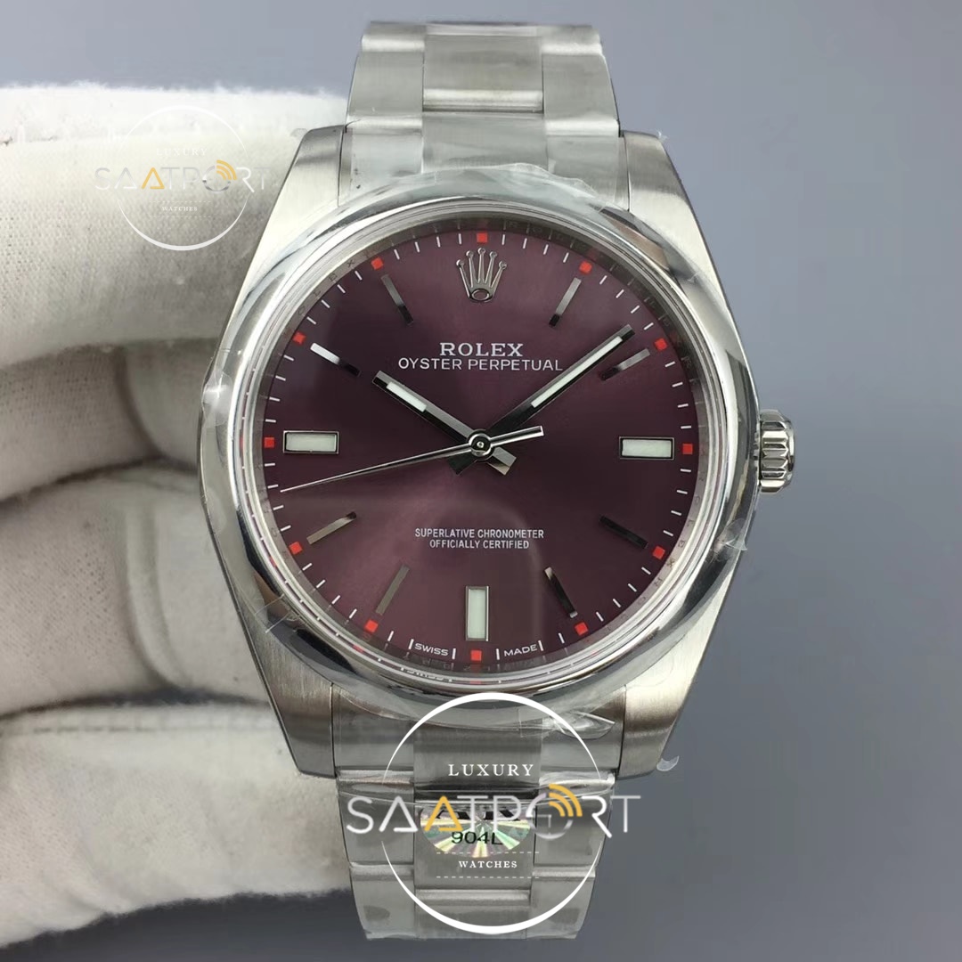 Rolex Oyster Perpetual 39mm 114300 ARF 1-1 Best Edition 904L Super Clon Red Grape